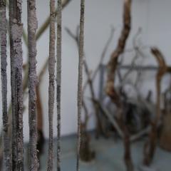 דנה מוסקוביץ גן מבוטן מיצב פיסולי מראה חלקי [בתהליך עבודה]