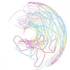 עיגול מורכב מקוים צבעוניים דיגיטלים