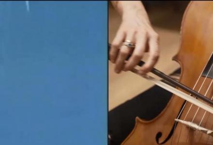תמונת אילוסטרציה: מוזיקאית מנגנת בצ'לו ותמונת שוב של כיפת ברזל