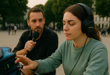 מראיין ומקליטת שטח