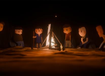 אנשים יושבים בסיס מדורה